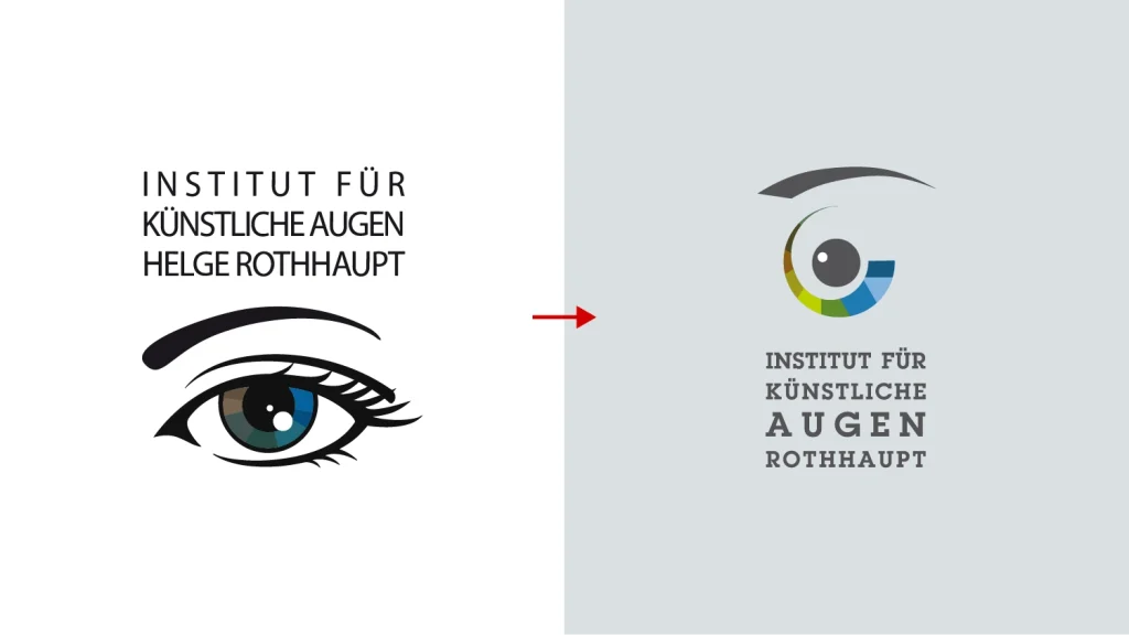 Altes Logo links und neues Logo rechts des Institut Rothhaupts